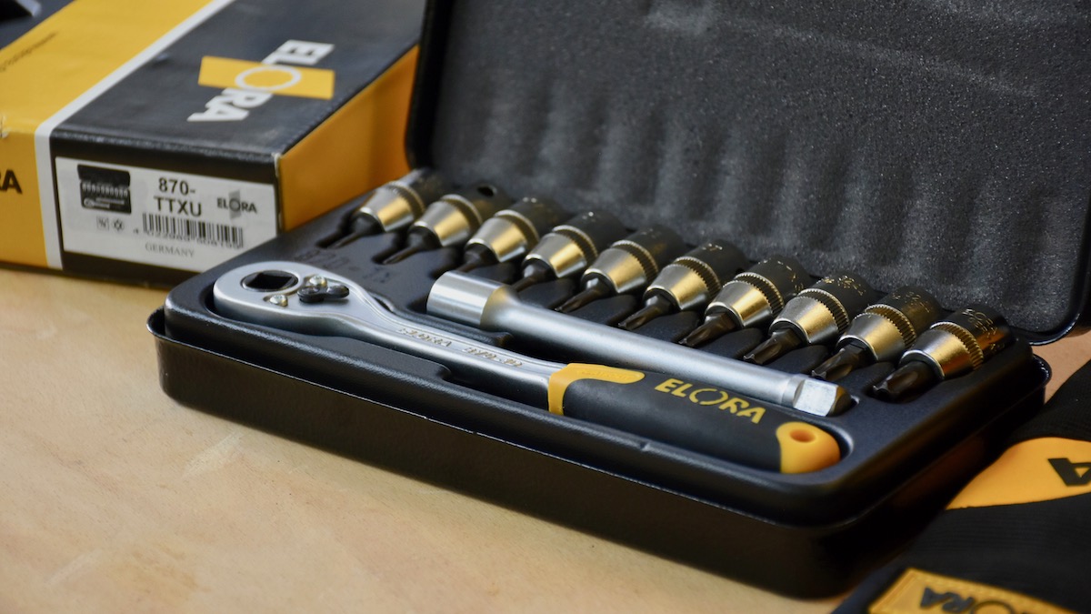 Bộ tuýp đầu sao ELORA 870TXU gồm 12 chi tiết có đầu vuông 3/8 inch